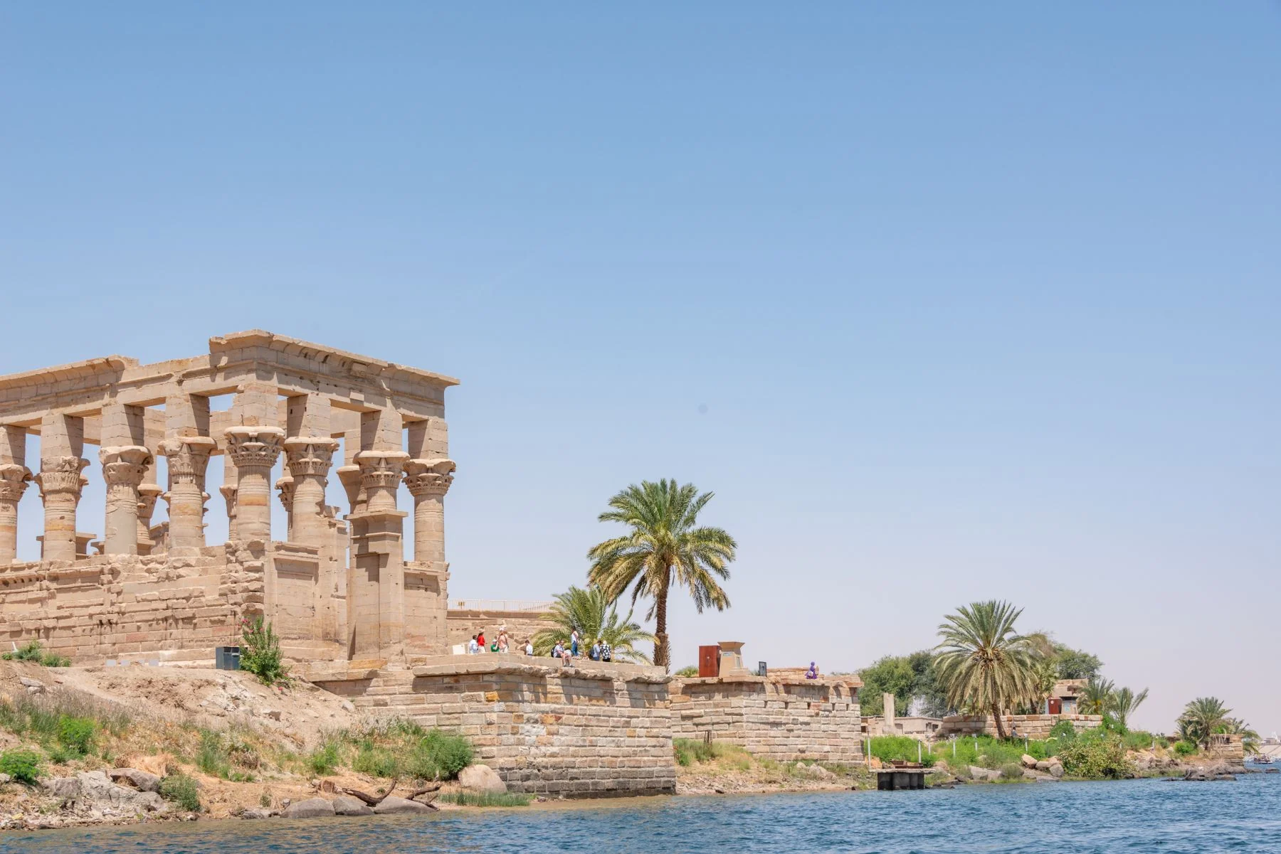 The Temple of Isis at Philae rising from Agilkia Island beside the Nile