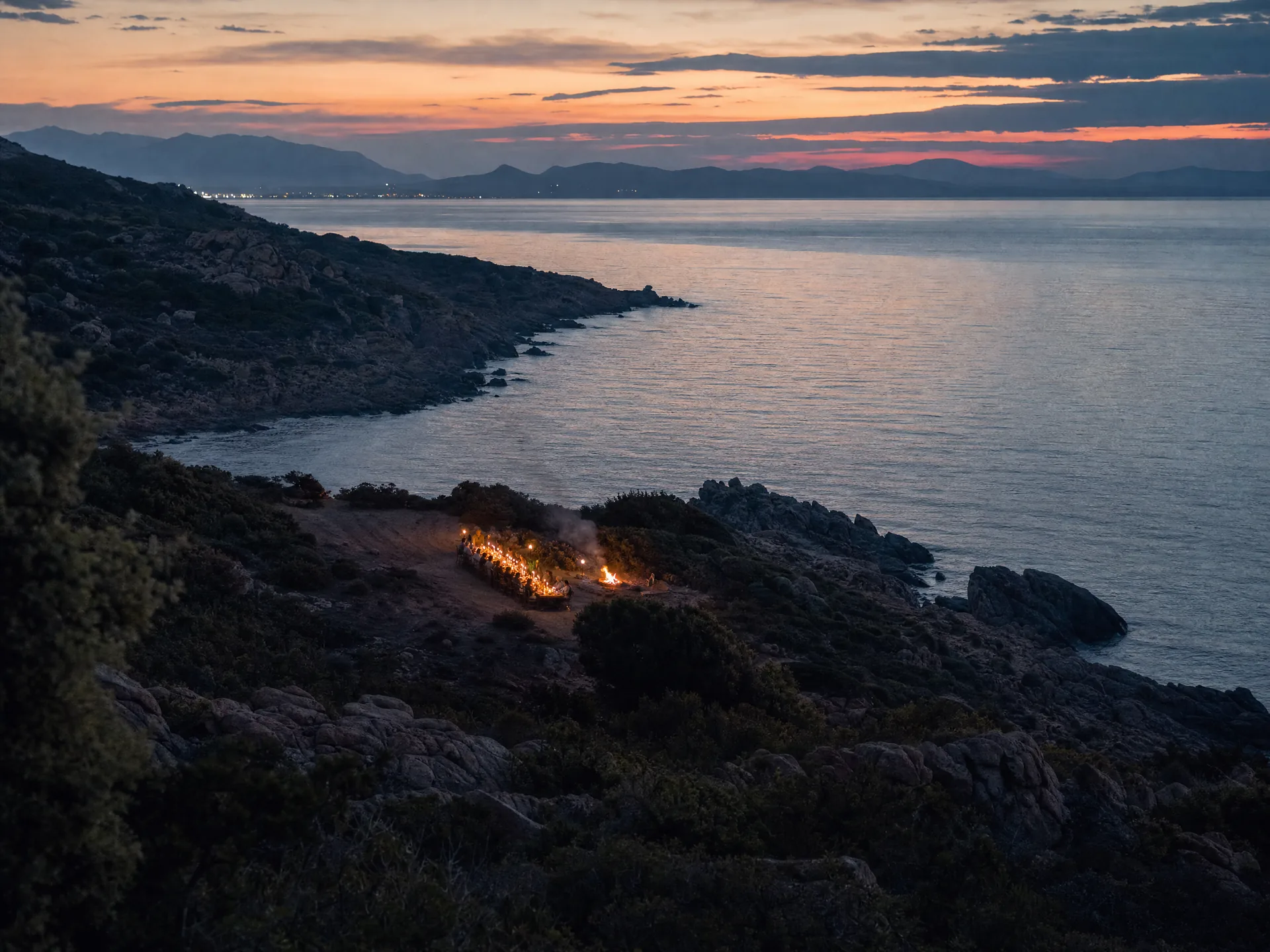 Sardinian coast at dusk