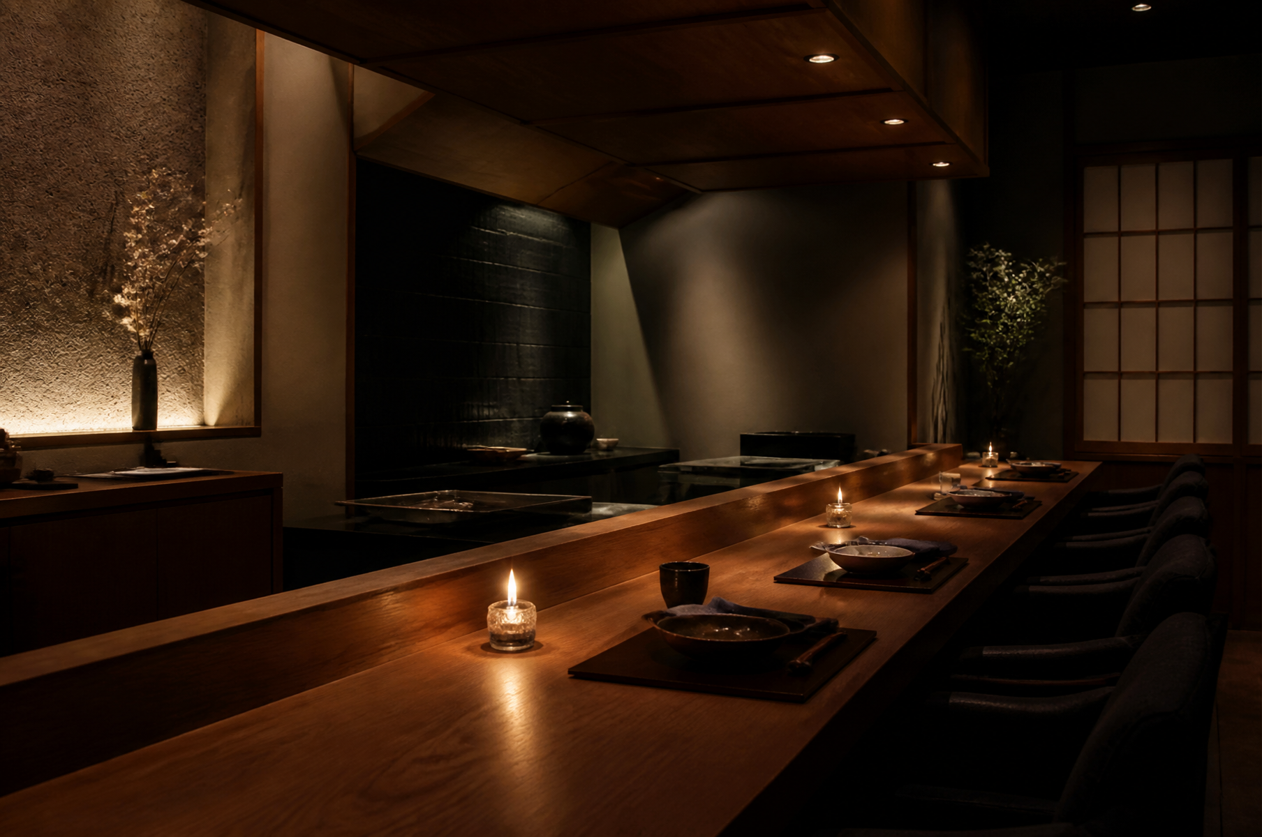 A private table set in a Kyoto family home