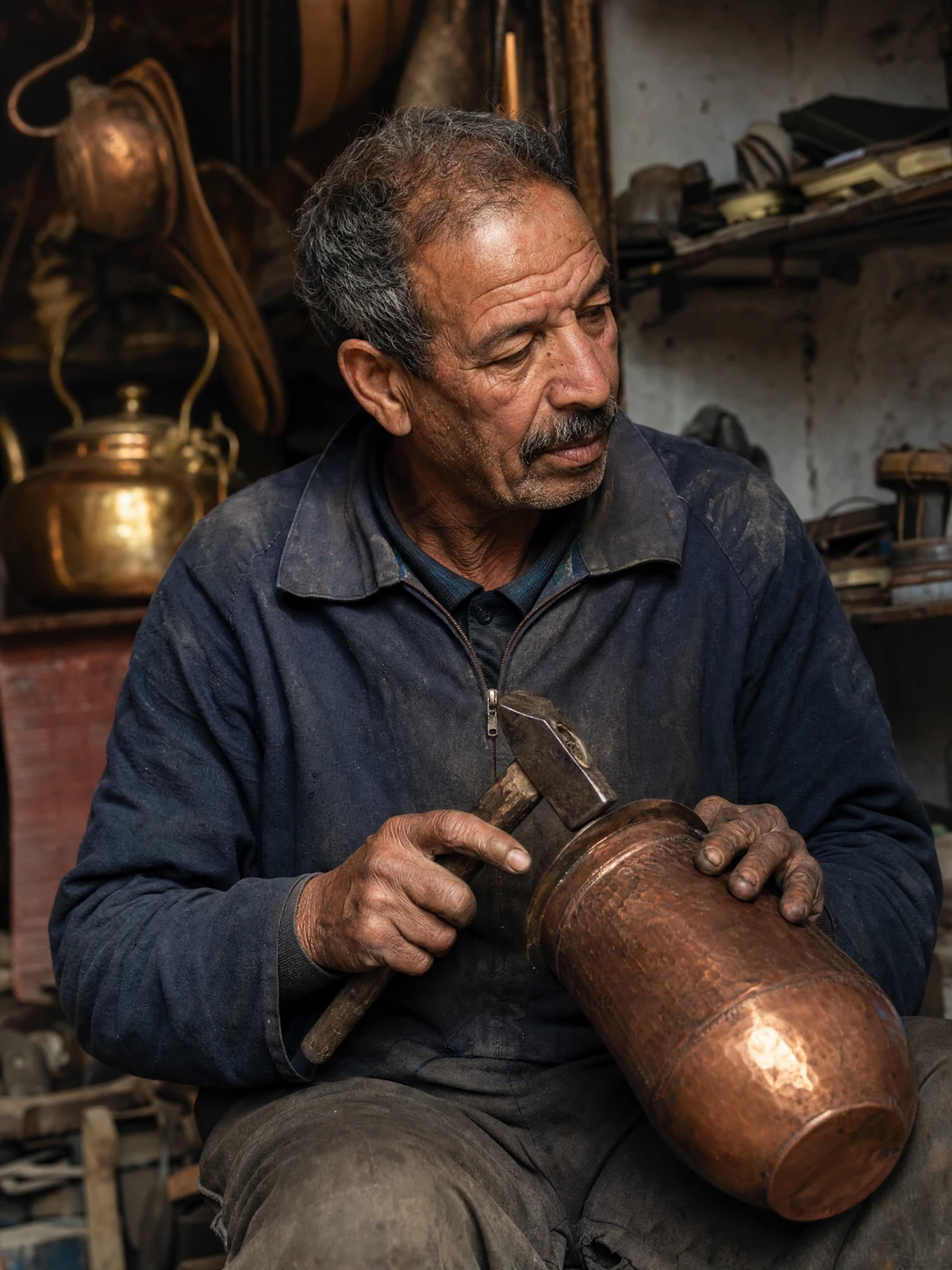 Artisan at work in Fez
