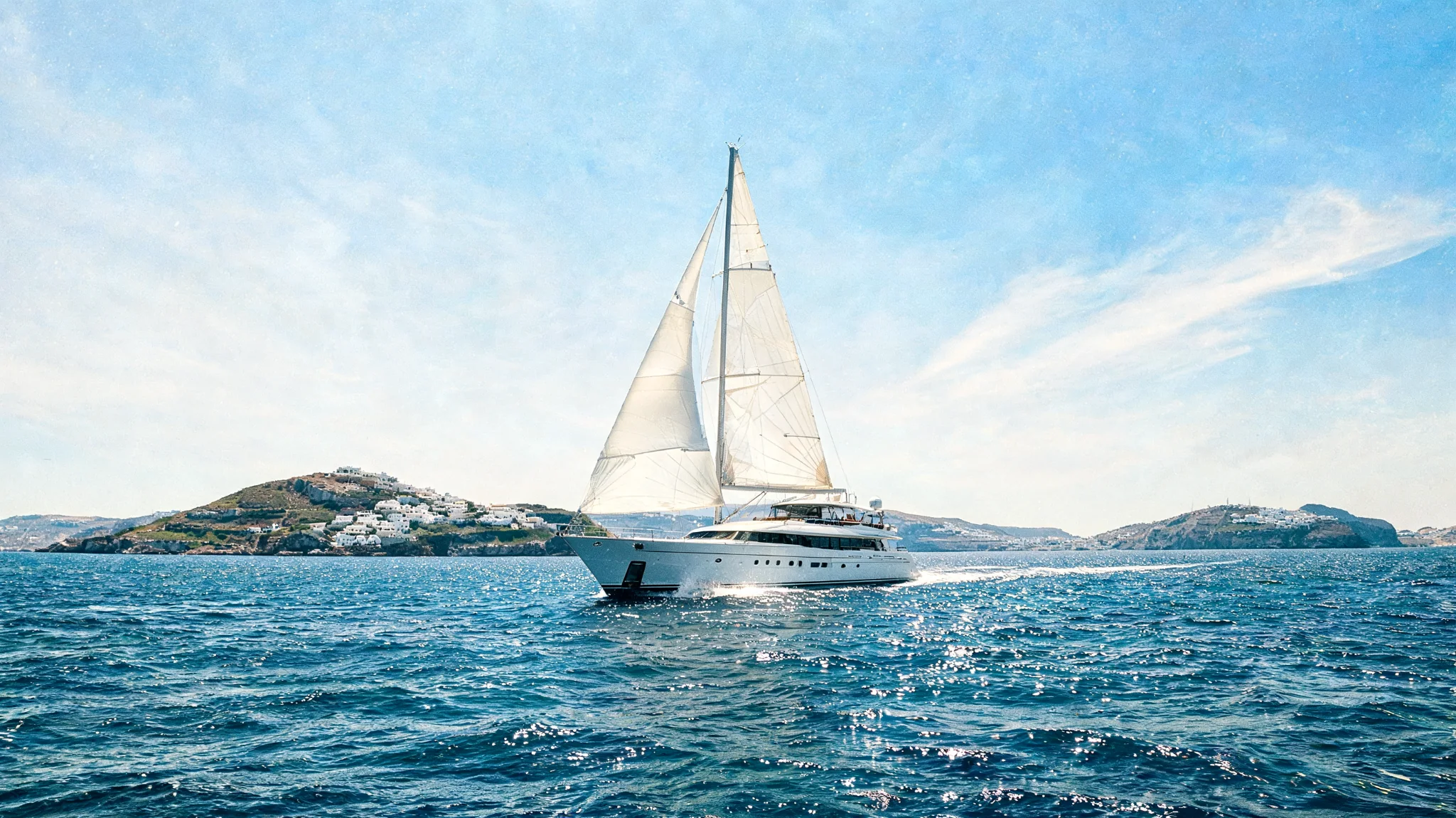 Private sailing yacht in the Aegean