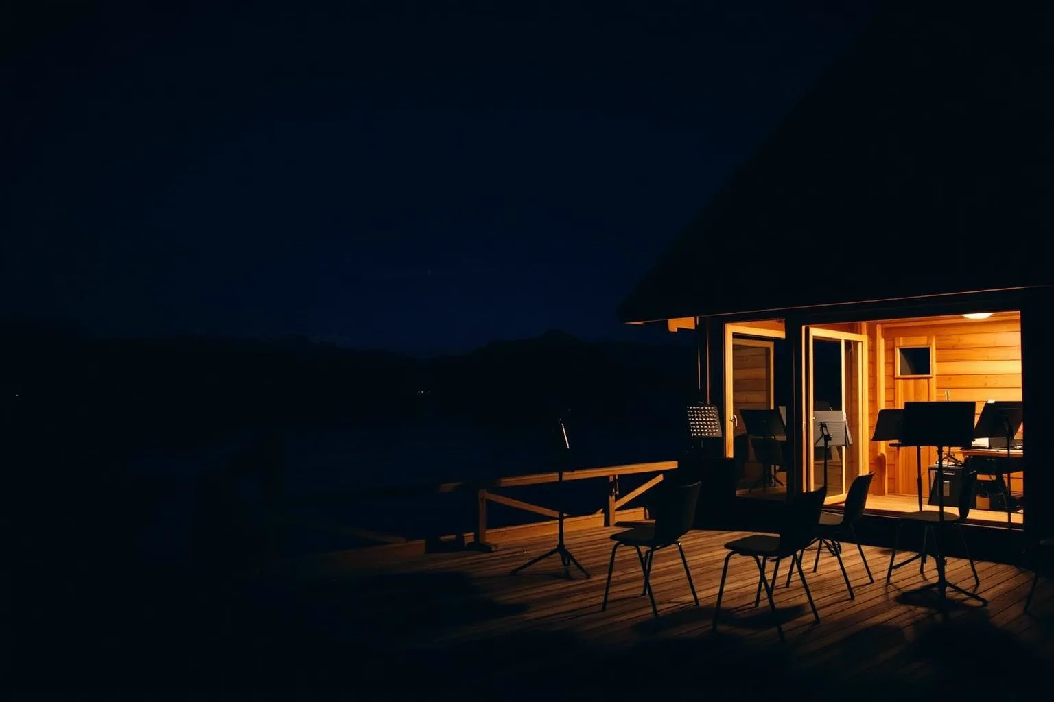 The boathouse on the outer bay at Ushuaia, set for the final performance